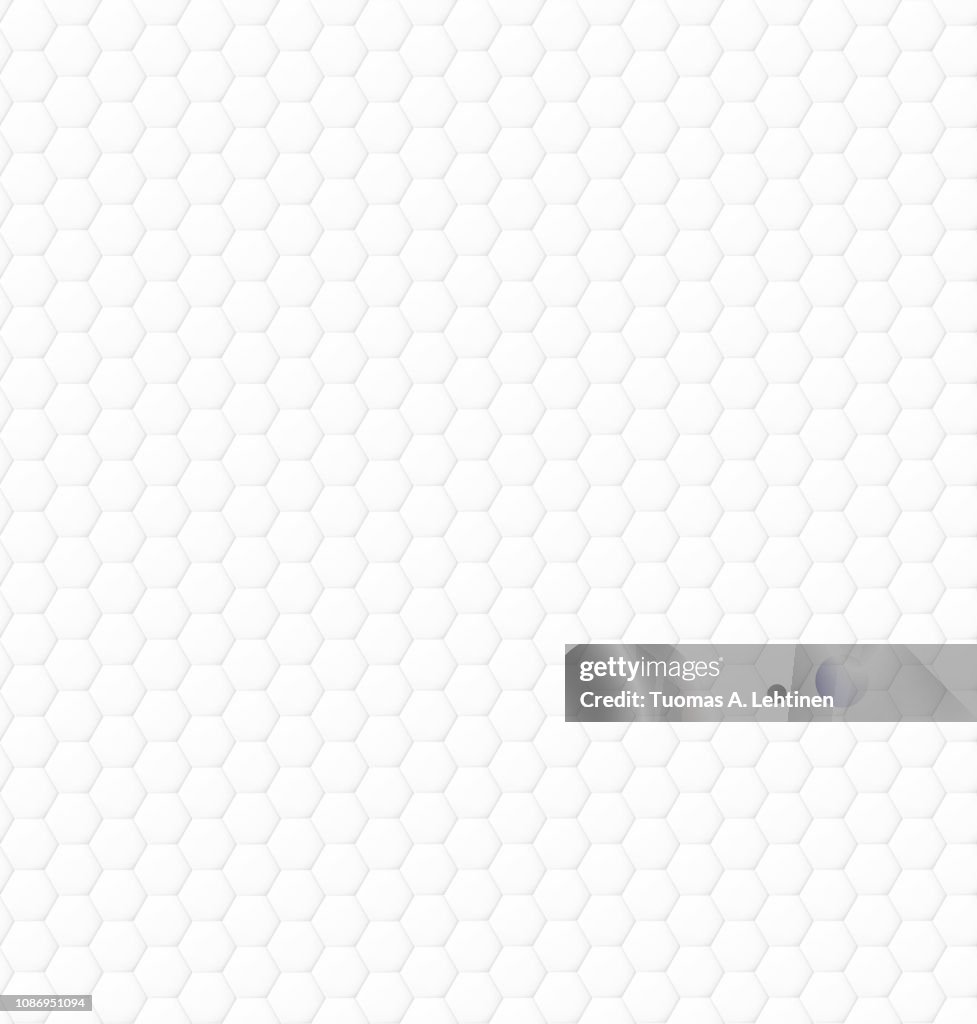 Abstract white and light gray hexagonal background, seamless pattern.