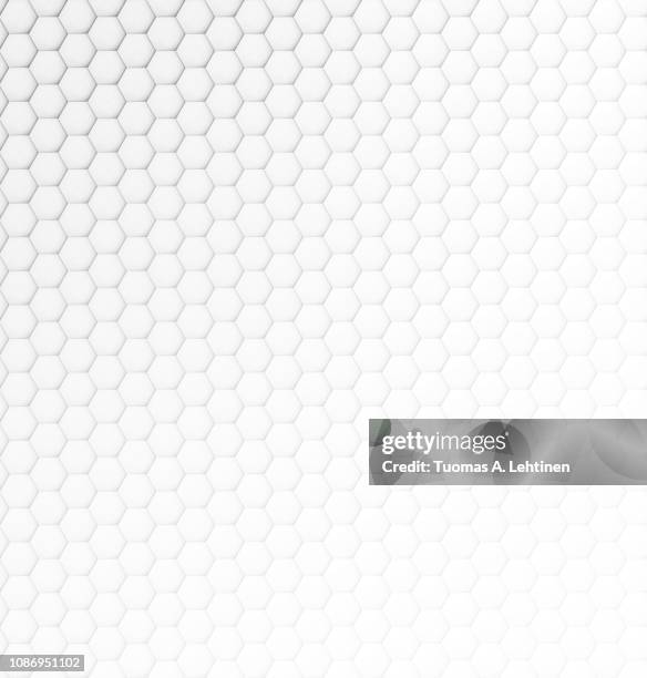 abstract white and light gray hexagonal background with some lightness gradient. - hexagon grid stock pictures, royalty-free photos & images