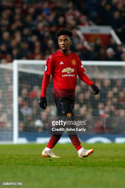 Angel Gomes of Manchester United during the Premier League match between Manchester United and Huddersfield Town at Old Trafford on December 26, 2018...