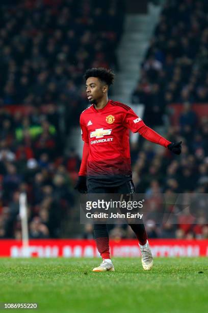 Angel Gomes of Manchester United during the Premier League match between Manchester United and Huddersfield Town at Old Trafford on December 26, 2018...