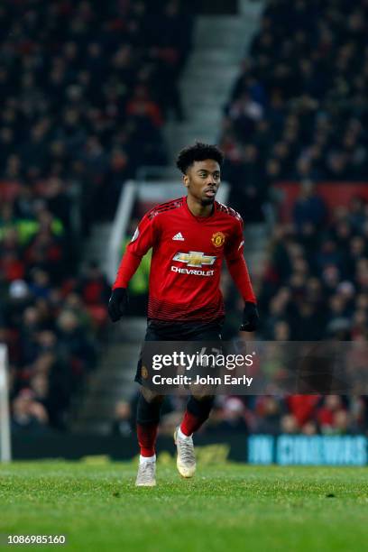 Angel Gomes of Manchester United during the Premier League match between Manchester United and Huddersfield Town at Old Trafford on December 26, 2018...