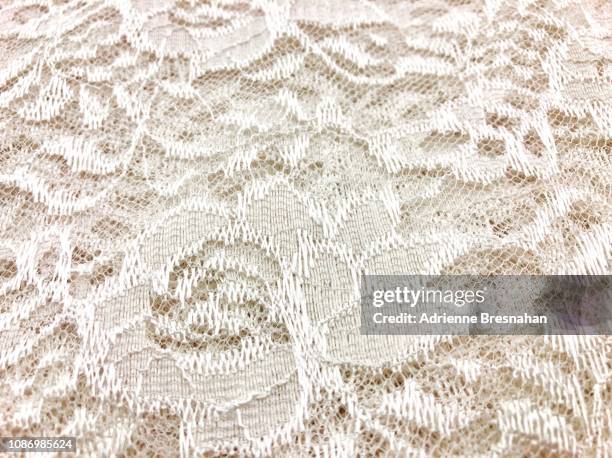 ivory floral lace, close up - lace stockfoto's en -beelden