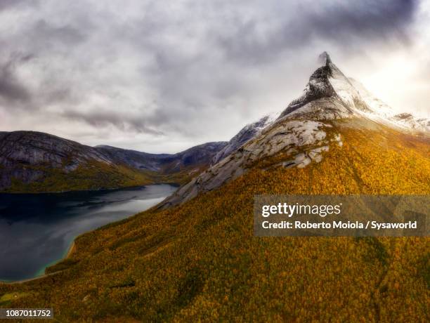 stetind mountain in autumn, norway - stetind stock pictures, royalty-free photos & images