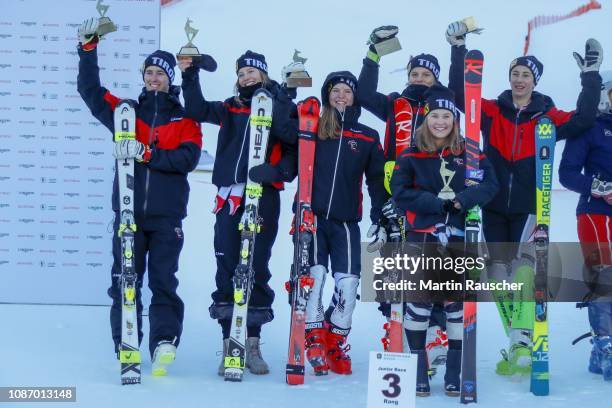 Fabio Walch of Austria, Amelie Leitner Hoelzl of Austria, Antonie Wieser of Austria, Leana Dobler of Austria, Nicolas Tabernig of Austria and Noah...