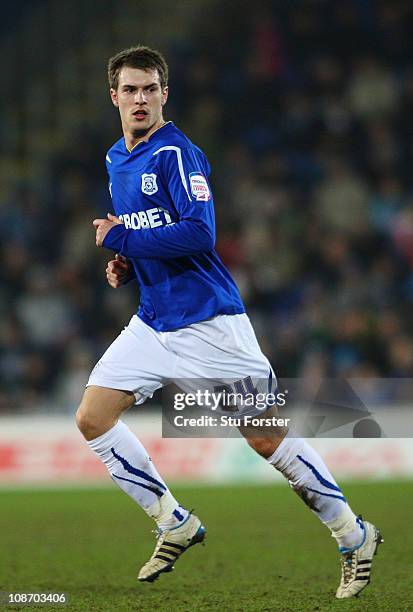 Cardiff City player Aaron Ramsey in action on his return to Cardiff during the npower Championship match between Cardiff City and Reading at Cardiff...