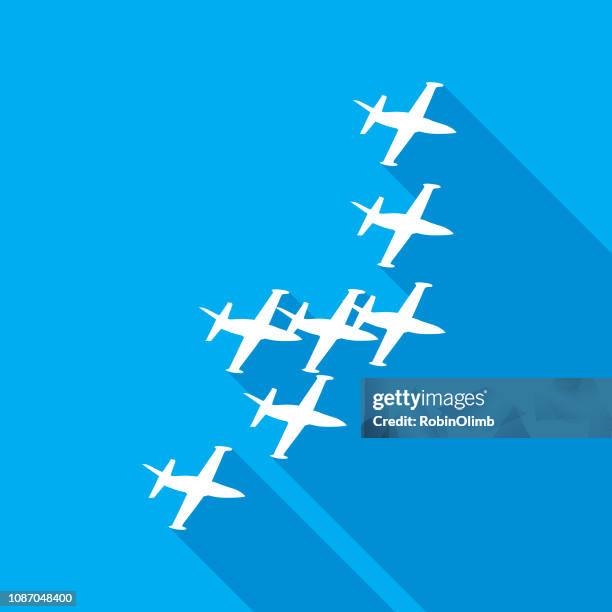 jets flying in formation icon - formation flying stock illustrations