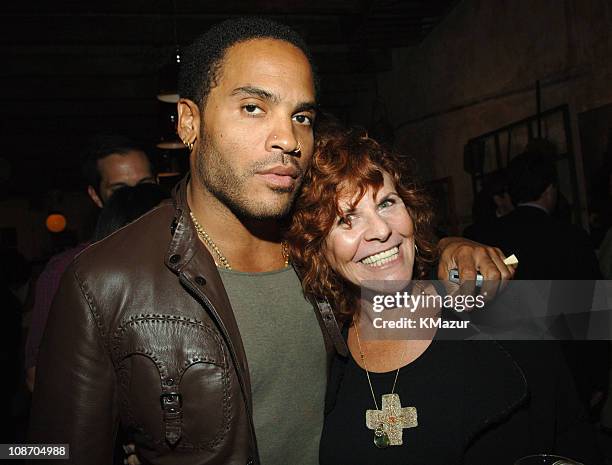 Lenny Kravitz and Kathy Schenker during Sheryl Crow "Wildflower" Release Party Co-Hosted by AOL at Private Residence in New York City, New York,...