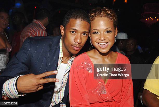 Nick Cannon and Christina Milian during 2005 MTV VMA - Island Def Jam Music Group Party Sponsored by Star Magazine - Inside at Mansion in Miami...