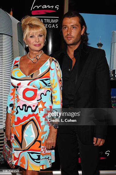 Ivana Trump and Rossano Rubicondi during Ivana Las Vegas Cocktail Party at Regent Beverly Wilshire Hotel in Beverly Hills, California, United States.