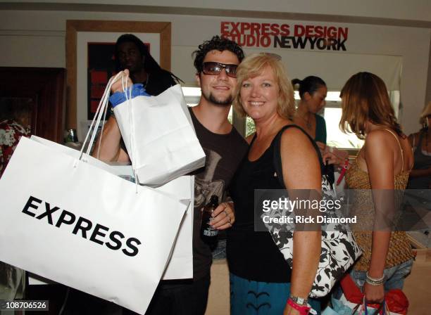 Bam Margera and April Margera at EXPRESS during 2005 MTV VMA - Victoria's Secret and EXPRESS Suites - Day 3 at Sagamore Hotel in Miami Beach,...