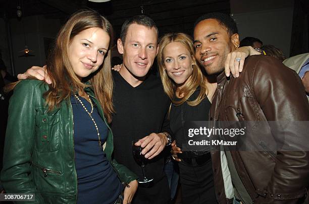 Lance Armstrong, Sheryl Crow and Lenny Kravitz and guest