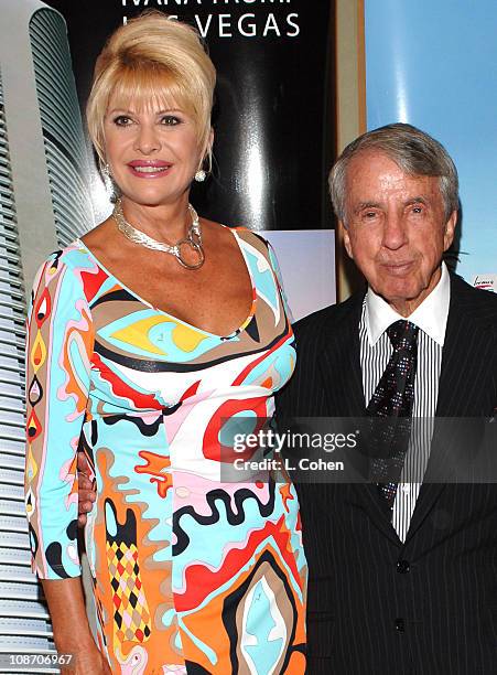 Ivana Trump and Norman Brokaw during Ivana Las Vegas Cocktail Party at Regent Beverly Wilshire Hotel in Beverly Hills, California, United States.