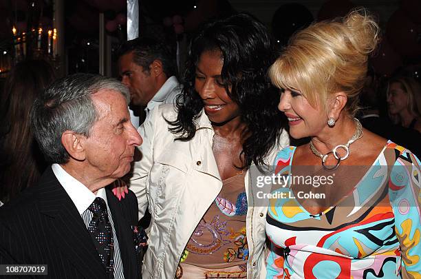 Norman Brokaw, Natalie Cole and Ivana Trump during Ivana Las Vegas Cocktail Party at Regent Beverly Wilshire Hotel in Beverly Hills, California,...