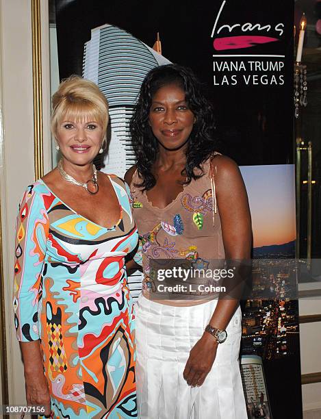 Ivana Trump and Natalie Cole during Ivana Las Vegas Cocktail Party at Regent Beverly Wilshire Hotel in Beverly Hills, California, United States.