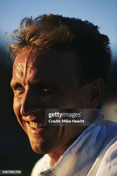 Allan Donald of South Africa looks on during a warm up match between a South African Invitational XI and India at Sprinbok Park on November 23, 1992...