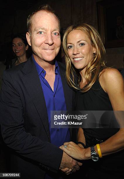 Fred Schneider of the B-52's with Sheryl Crow during Sheryl Crow "Wildflower" Release Party Co-Hosted by AOL at Private Residence in New York City,...