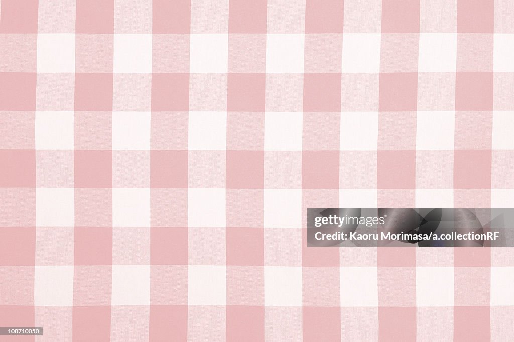 Pink Checked Gingham Cloth