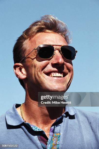 Allan Donald of South Africa looks on during a warm up match between a South African Invitational XI and India at Sprinbok Park on November 23, 1992...