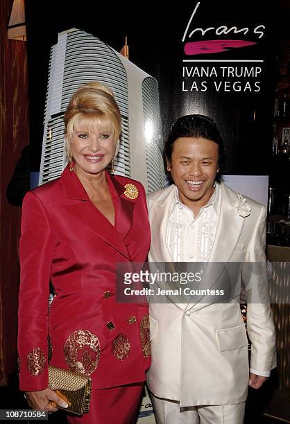 Ivana Trump and Zang Toi during Ivana Trump Launch Party for Ivana Las Vegas Project at Club FIZZ in New York City, New York, United States.