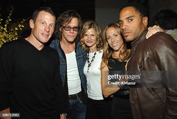 Lance Armstrong, Kevin Bacon, Kyra Sedgwick, Sheryl Crow and Lenny Kravitz