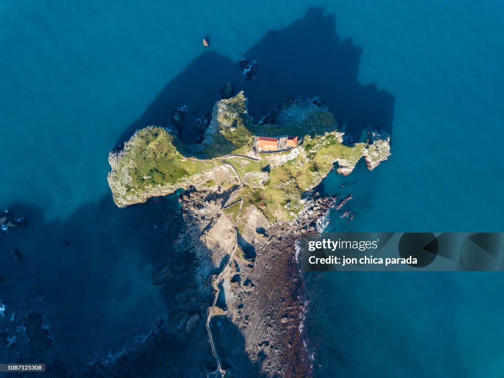 Basque Island Beautiful View Of Gaztelugatxe Island Located At Basque Country High ...