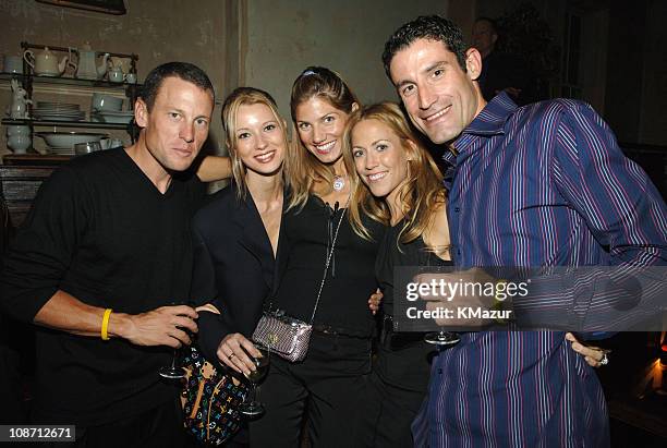 Lance Armstrong, Melanie Hincapie, Odessa Gunn, Sheryl Crow and George Hincapie, Discovery teammate