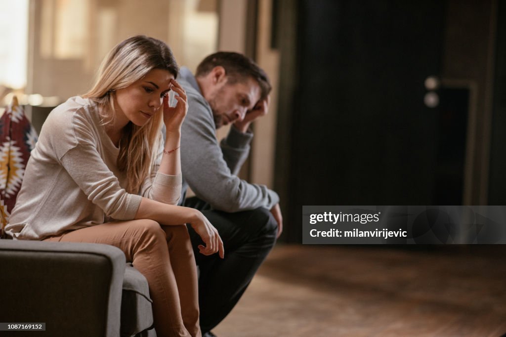 Unhappy young couple