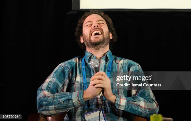 Director Drake Doremus speaks at the Film Church Panel during the 2011 Sundance Film Festival at the Filmmaker Lodge on January 30, 2011 in Park...