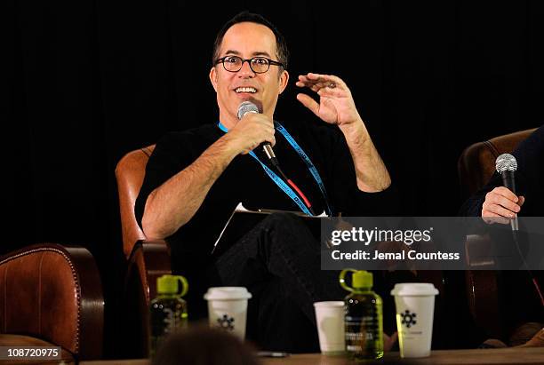 Sundance Film Festival Director John Cooper speaks at the Film Church Panel during the 2011 Sundance Film Festival at the Filmmaker Lodge on January...