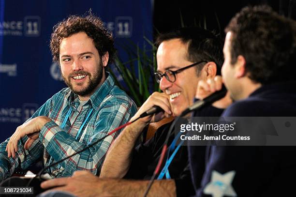 Director Drake Doremus, Sundance Film Festival Director John Cooper and programmer Trevor Groth speak at the Film Church Panel during the 2011...