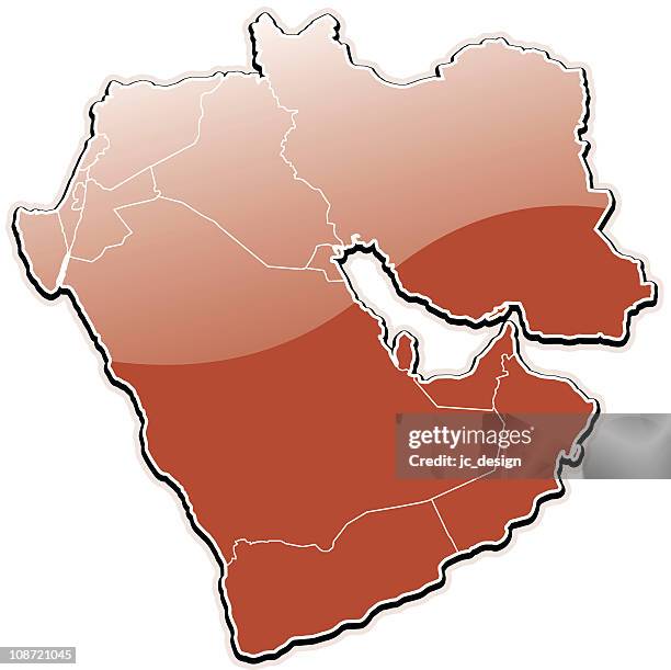 ilustraciones, imágenes clip art, dibujos animados e iconos de stock de mapa de oriente próximo - países del golfo