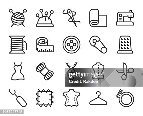 Sewing and Needlework - Line Icons Sewing and Needlework - Line Icons