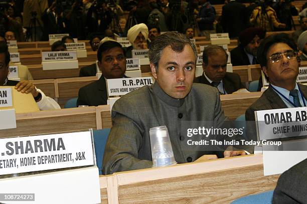 Jammu and Kashmir Chief Minister Omar Abdullah at conference of Chief Ministers on internal security held in the Capital on February 1.