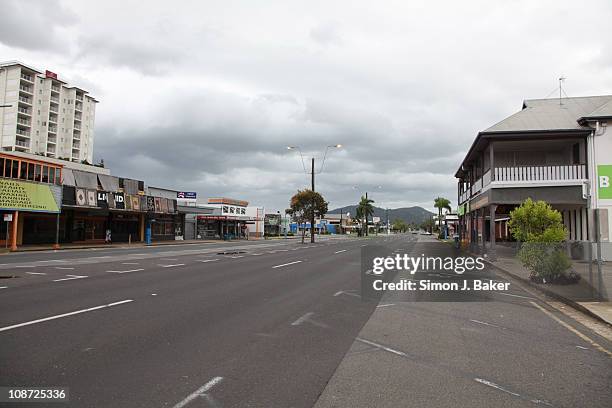 Streets are left empty ahead of Cyclone Yasi on February 2, 2011 in Cairns, Australia. The cyclone is forecast to hit the north coast of Queensland...