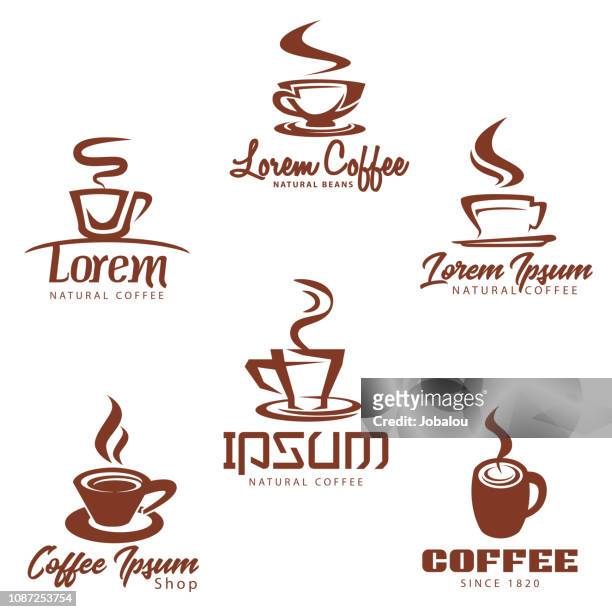 coffee clip art icon collection - freshness logo stock illustrations