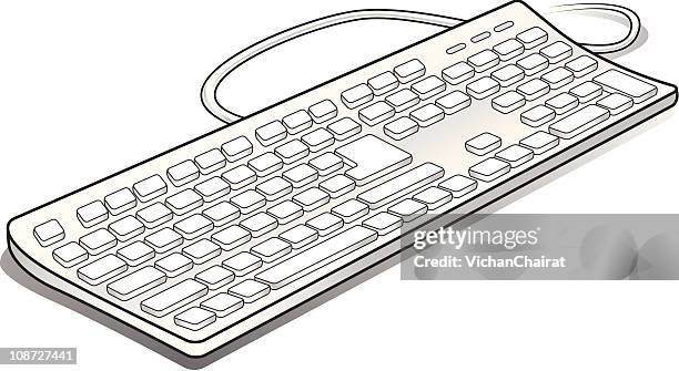 simply computer keyboard - computer keyboard white background stock illustrations