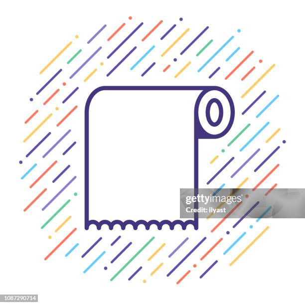 pulp & paper industry vector line icon illustration - rolled newspaper stock illustrations