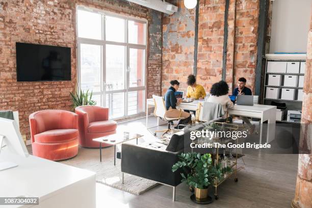 Colleagues working in a modern office