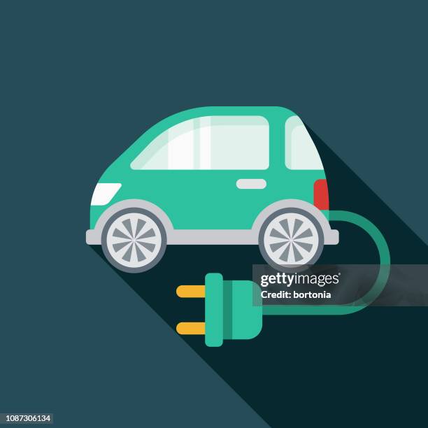 illustrations, cliparts, dessins animés et icônes de icône du véhicule électrique - voiture electrique