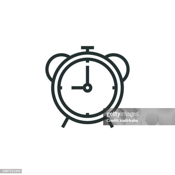 bildbanksillustrationer, clip art samt tecknat material och ikoner med väckarklocka ikon - väckarklocka