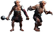 Trolls , ogres or giants 3D illustration