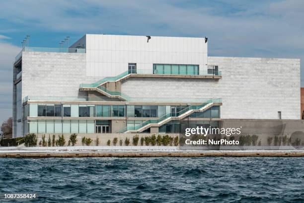 The second building M2 of Thessaloniki Concert Hall designed by the Japanese architect Arata Isozaki. Thessaloniki, Greece