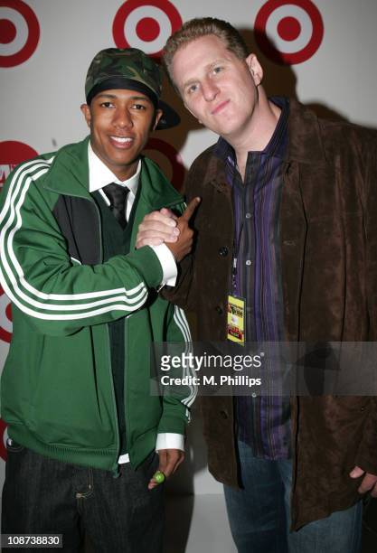 Nick Cannon and Michael Rapaport in the Target Red Room at the 2005 Vibe Awards