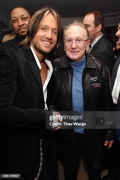 Keith Urban and Les Paul during The 39th Annual CMA Awards - Capital Records Post Party - Red Carpet and Inside at Nikki Beach in New York City, New...