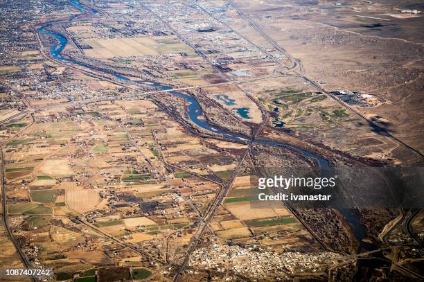 flygfoto över rio grande valley - rio grande bildbanksfoton och bilder