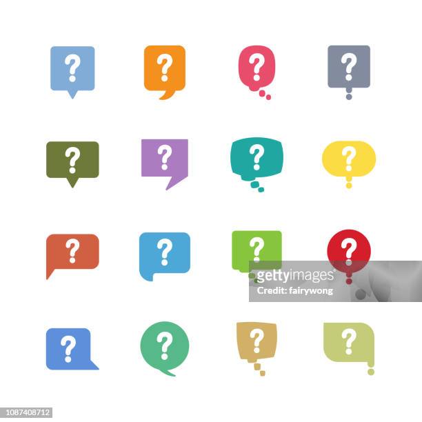 speech bubble with question mark icon - mystery stock illustrations