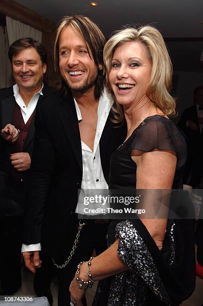 Keith Urban and Olivia Newton-John during The 39th Annual CMA Awards - Capital Records Post Party - Red Carpet and Inside at Nikki Beach in New York...