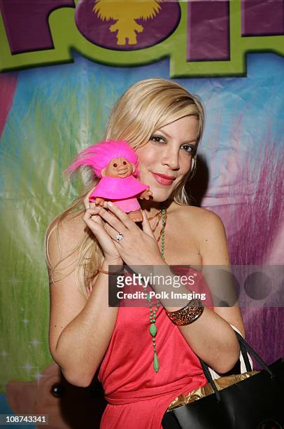 Tori Spelling with Trolls during The Original Lucky Trolls at Silver Spoons Hollywood Buffet - Day 2 in Los Angeles, California.