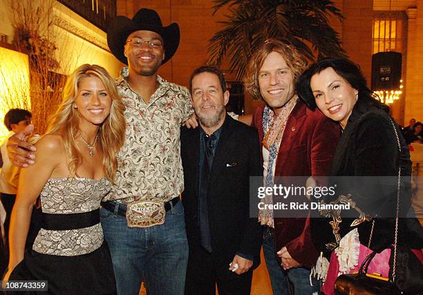 Shannon Brown, Cowboy Troy, Bill Bennett, executive vice president Warner Bros. Records Nashville, Big Kenny of Big & Rich with his wife Christiev...