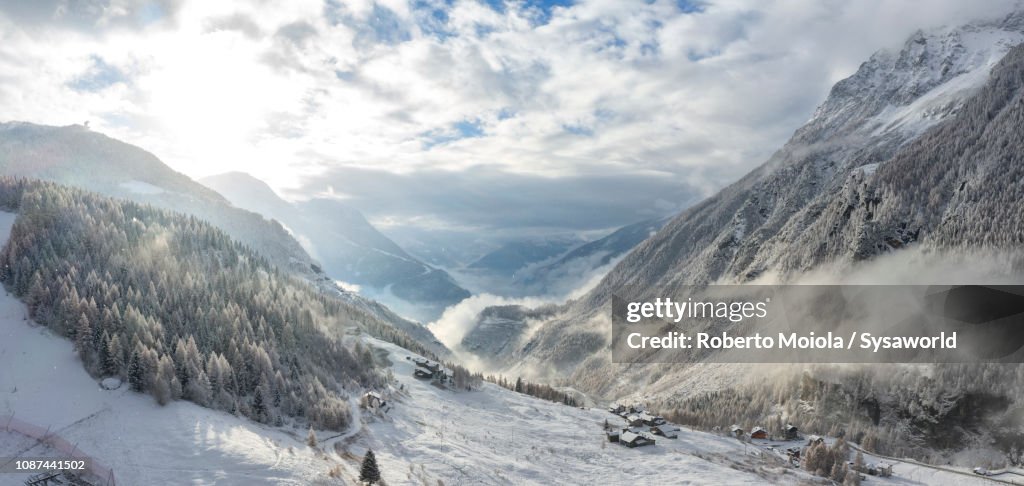 Alpine village of San Giuseppe, Valmalenco, Italy